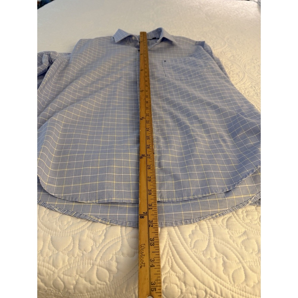IZOD Soft Trade Essentials Men's Long Sleeve Dress Shirt Reg Large Blue & Yellow - Picture 5 of 7